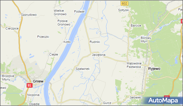 mapa Jarzębina, Jarzębina na mapie Targeo