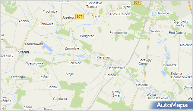 mapa Kierzków gmina Stanin, Kierzków gmina Stanin na mapie Targeo