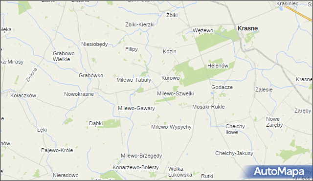 mapa Milewo-Szwejki, Milewo-Szwejki na mapie Targeo