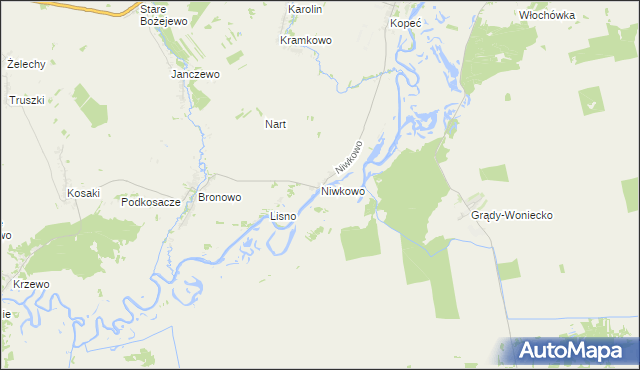 mapa Niwkowo, Niwkowo na mapie Targeo