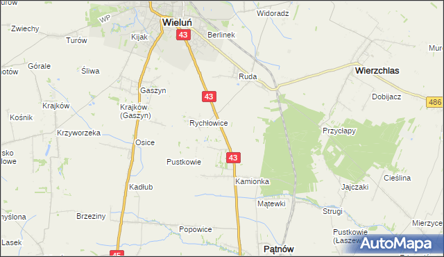 mapa Nowy Świat gmina Wieluń, Nowy Świat gmina Wieluń na mapie Targeo