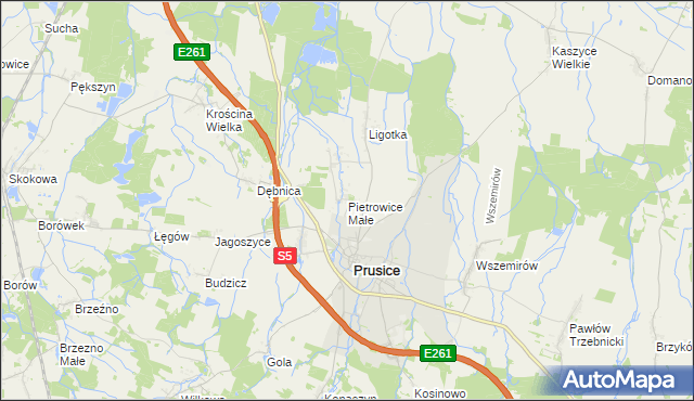 mapa Pietrowice Małe, Pietrowice Małe na mapie Targeo