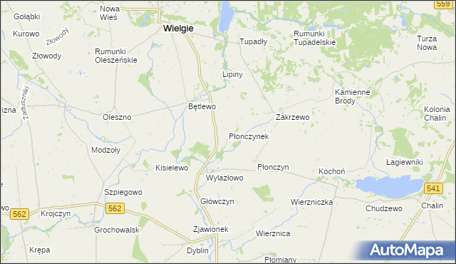 mapa Płonczynek, Płonczynek na mapie Targeo