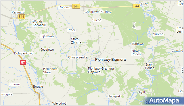 mapa Płoniawy-Kolonia, Płoniawy-Kolonia na mapie Targeo