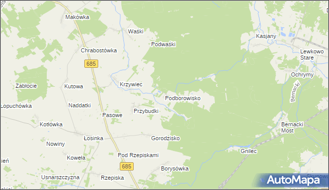 mapa Podborowisko, Podborowisko na mapie Targeo