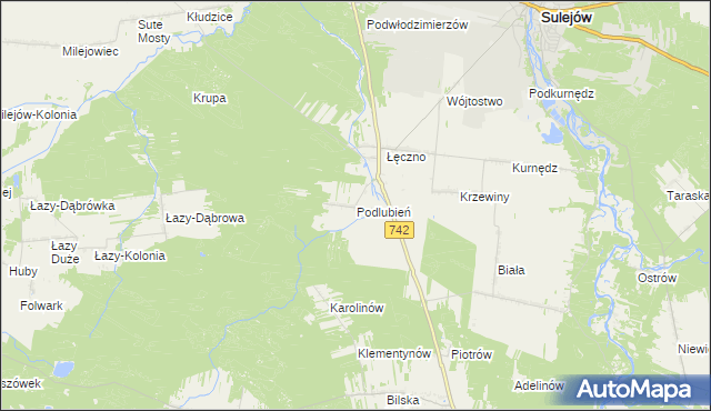 mapa Podlubień, Podlubień na mapie Targeo