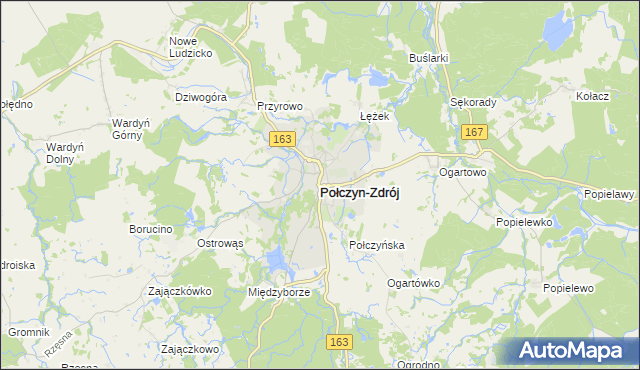 mapa Połczyn-Zdrój, Połczyn-Zdrój na mapie Targeo