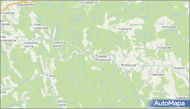 mapa Posada Rybotycka, Posada Rybotycka na mapie Targeo