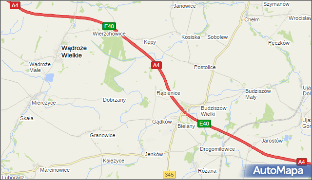 mapa Rąbienice, Rąbienice na mapie Targeo