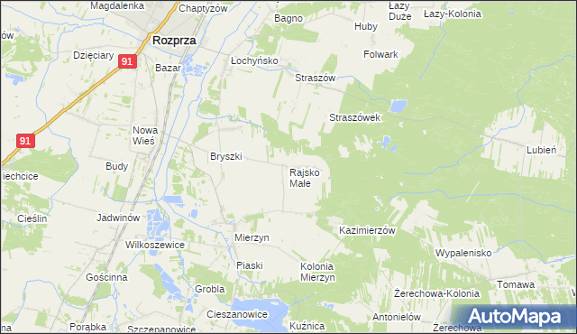 mapa Rajsko Małe, Rajsko Małe na mapie Targeo