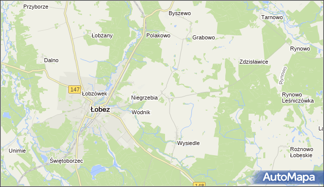 mapa Suliszewice gmina Łobez, Suliszewice gmina Łobez na mapie Targeo