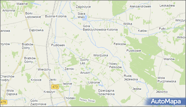 mapa Wiorzyska, Wiorzyska na mapie Targeo