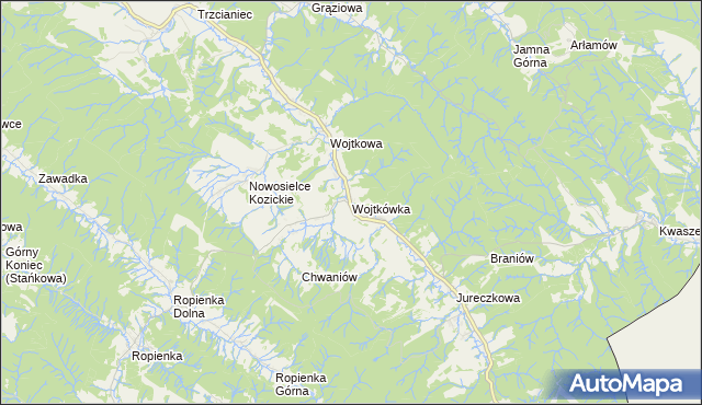 mapa Wojtkówka, Wojtkówka na mapie Targeo