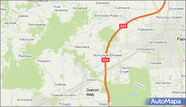 mapa Wymysłów-Enklawa, Wymysłów-Enklawa na mapie Targeo