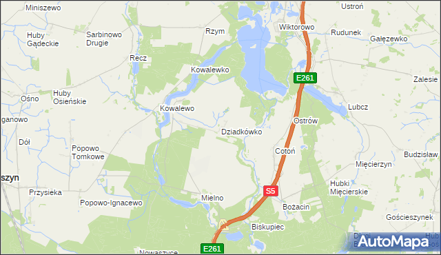 mapa Dziadkówko, Dziadkówko na mapie Targeo