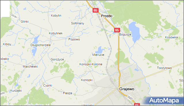mapa Mierucie, Mierucie na mapie Targeo