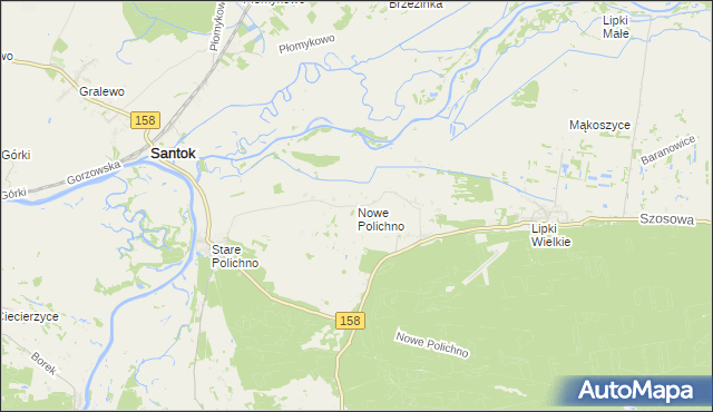 mapa Nowe Polichno, Nowe Polichno na mapie Targeo