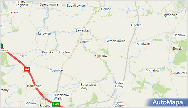 mapa Pęczków, Pęczków na mapie Targeo