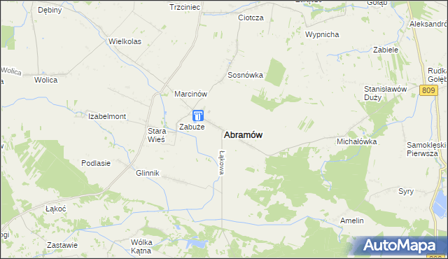 mapa Abramów powiat lubartowski, Abramów powiat lubartowski na mapie Targeo