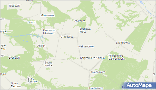 mapa Aleksandrów gmina Gościeradów, Aleksandrów gmina Gościeradów na mapie Targeo
