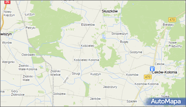 mapa Aleksandrów gmina Mycielin, Aleksandrów gmina Mycielin na mapie Targeo