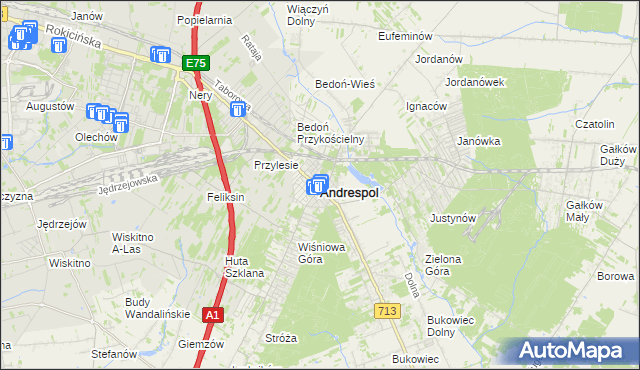 mapa Andrespol, Andrespol na mapie Targeo