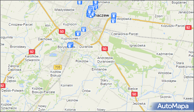 mapa Andrzejów Duranowski, Andrzejów Duranowski na mapie Targeo