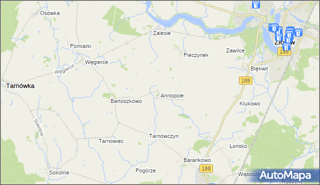 mapa Annopole gmina Tarnówka, Annopole gmina Tarnówka na mapie Targeo