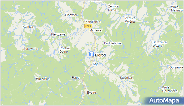 mapa Baligród, Baligród na mapie Targeo