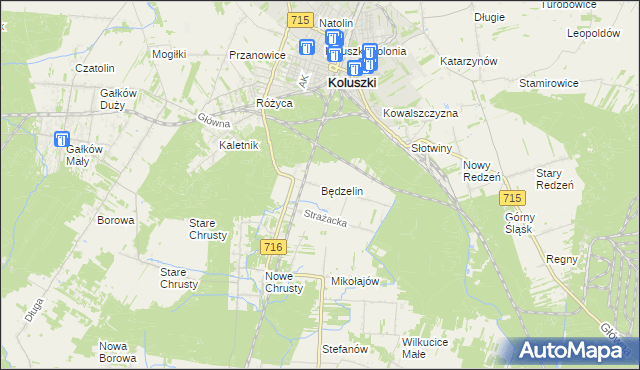 mapa Będzelin, Będzelin na mapie Targeo