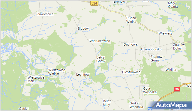 mapa Bełcz Górny, Bełcz Górny na mapie Targeo