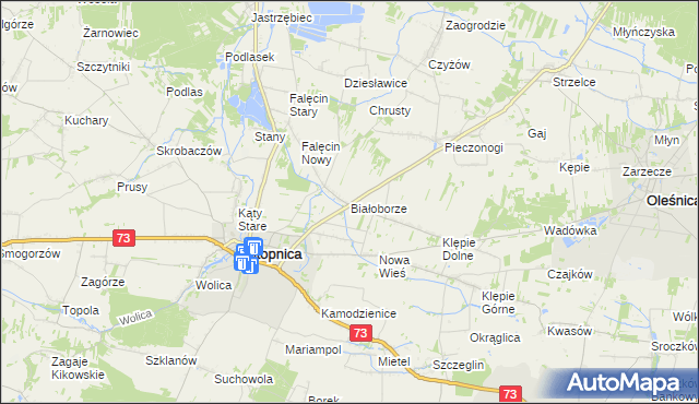 mapa Białoborze, Białoborze na mapie Targeo