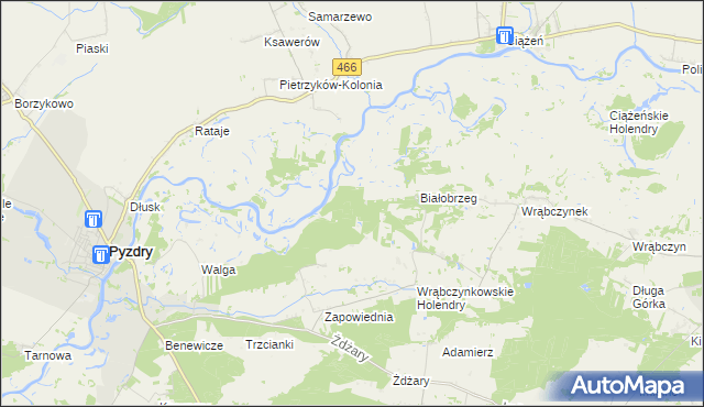 mapa Białobrzeg Ratajski, Białobrzeg Ratajski na mapie Targeo