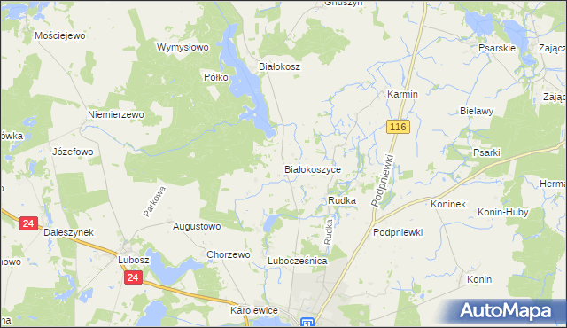 mapa Białokoszyce, Białokoszyce na mapie Targeo