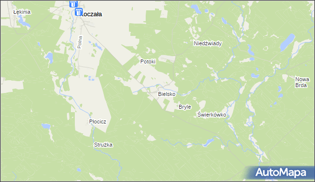 mapa Bielsko gmina Koczała, Bielsko gmina Koczała na mapie Targeo
