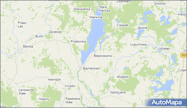 mapa Błaskowizna, Błaskowizna na mapie Targeo