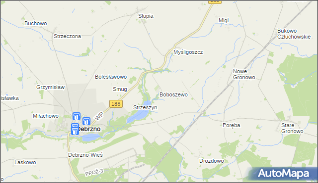 mapa Boboszewo, Boboszewo na mapie Targeo