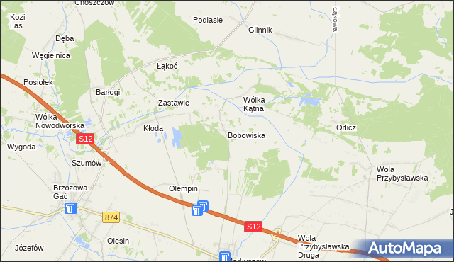 mapa Bobowiska, Bobowiska na mapie Targeo