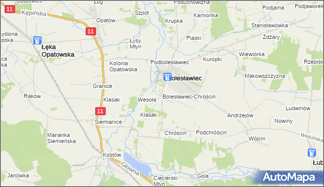 mapa Bolesławiec-Chróścin, Bolesławiec-Chróścin na mapie Targeo