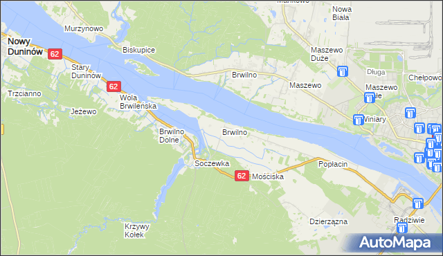 mapa Brwilno gmina Nowy Duninów, Brwilno gmina Nowy Duninów na mapie Targeo