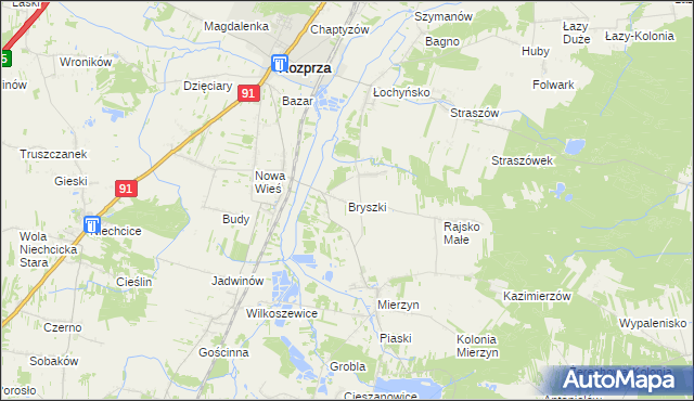 mapa Bryszki, Bryszki na mapie Targeo