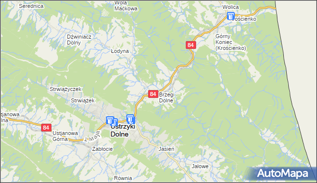 mapa Brzegi Dolne, Brzegi Dolne na mapie Targeo