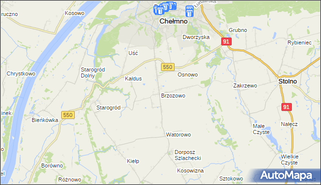 mapa Brzozowo gmina Kijewo Królewskie, Brzozowo gmina Kijewo Królewskie na mapie Targeo