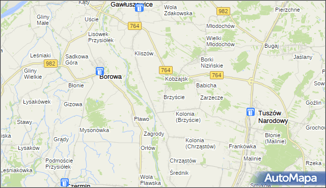 mapa Brzyście gmina Gawłuszowice, Brzyście gmina Gawłuszowice na mapie Targeo