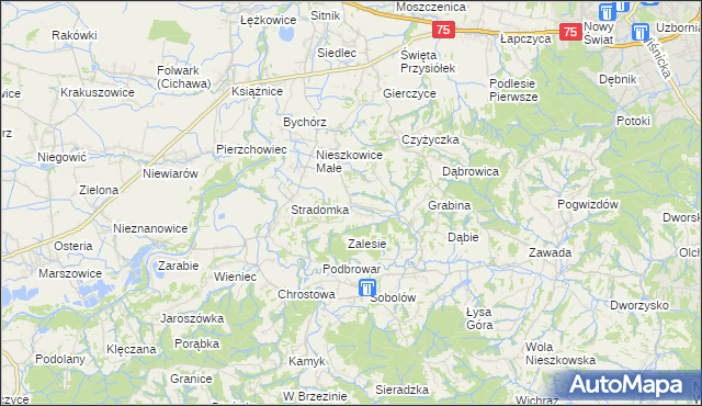 mapa Buczyna gmina Bochnia, Buczyna gmina Bochnia na mapie Targeo