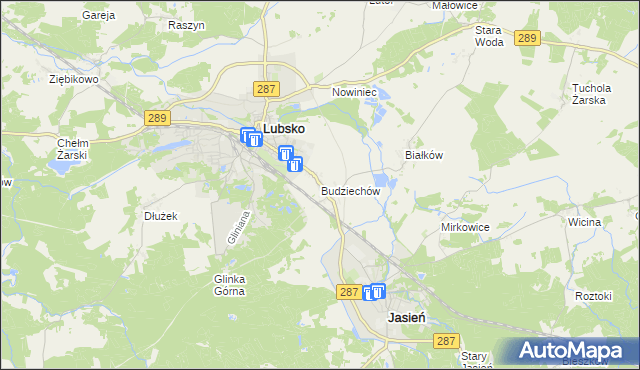 mapa Budziechów, Budziechów na mapie Targeo