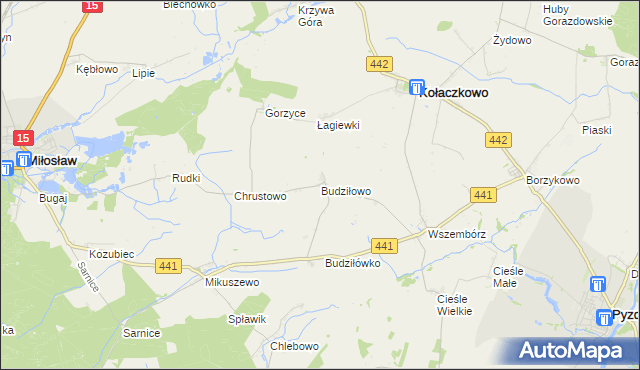 mapa Budziłowo, Budziłowo na mapie Targeo