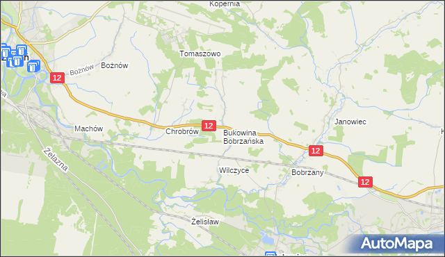 mapa Bukowina Bobrzańska, Bukowina Bobrzańska na mapie Targeo