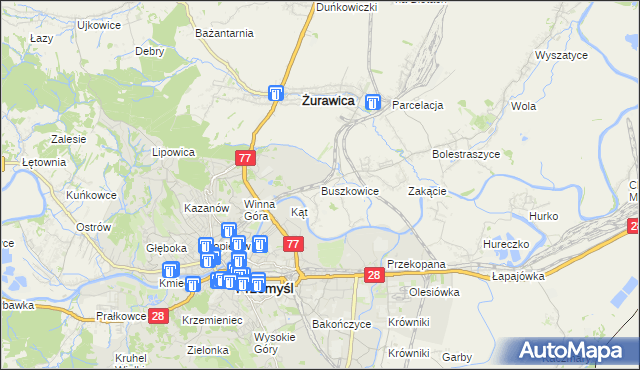 mapa Buszkowice gmina Żurawica, Buszkowice gmina Żurawica na mapie Targeo