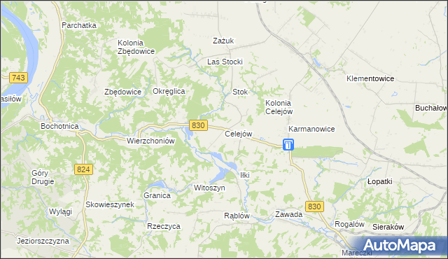 mapa Celejów gmina Wąwolnica, Celejów gmina Wąwolnica na mapie Targeo